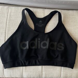 adidas Black Logo Racerback Sports Bra